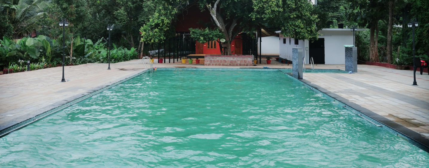 Swimming pool promoting modern Kerala tourism